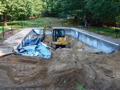 In Ground Swimming Pool Demolition Time Lapse