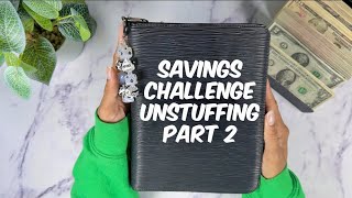 SAVINGS CHALLENGE UNSTUFFING | LONG TERM BINDER CASH STUFFING | CASH ENVELOPES | MONEY COUNT | ASMR