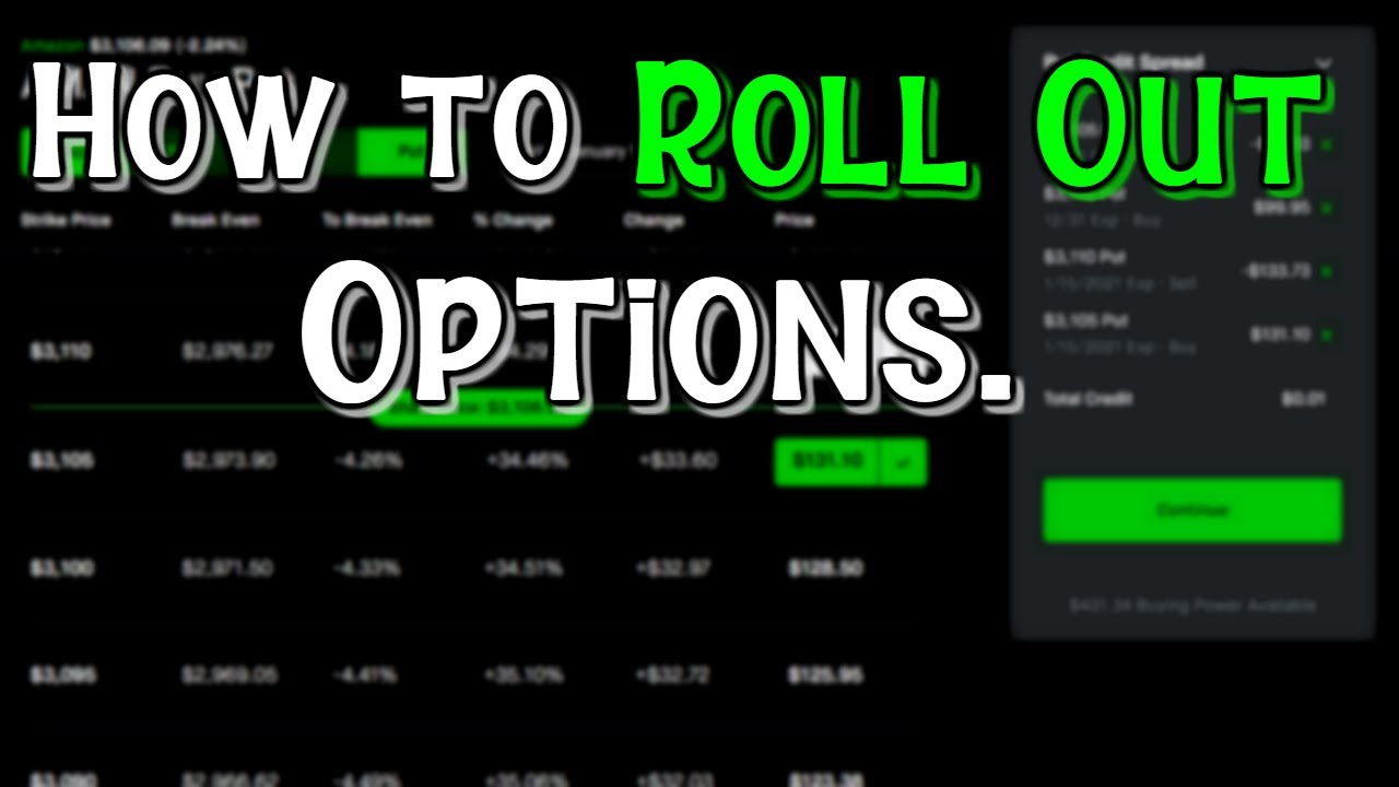 How to Roll out Options on Robinhood to a further Expiration.