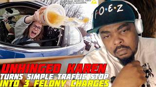 Unhinged Karen Turns Simple Traffic Stop Into 3 Felony Charges