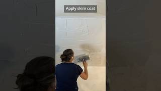 My First Attempt Skim Coating Old Plaster #shorts #DIY #plaster