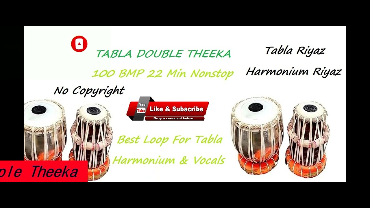 Tabla Riyaz Double Theeka 100 Bmp best for harmonium & vocals riyaz no ...