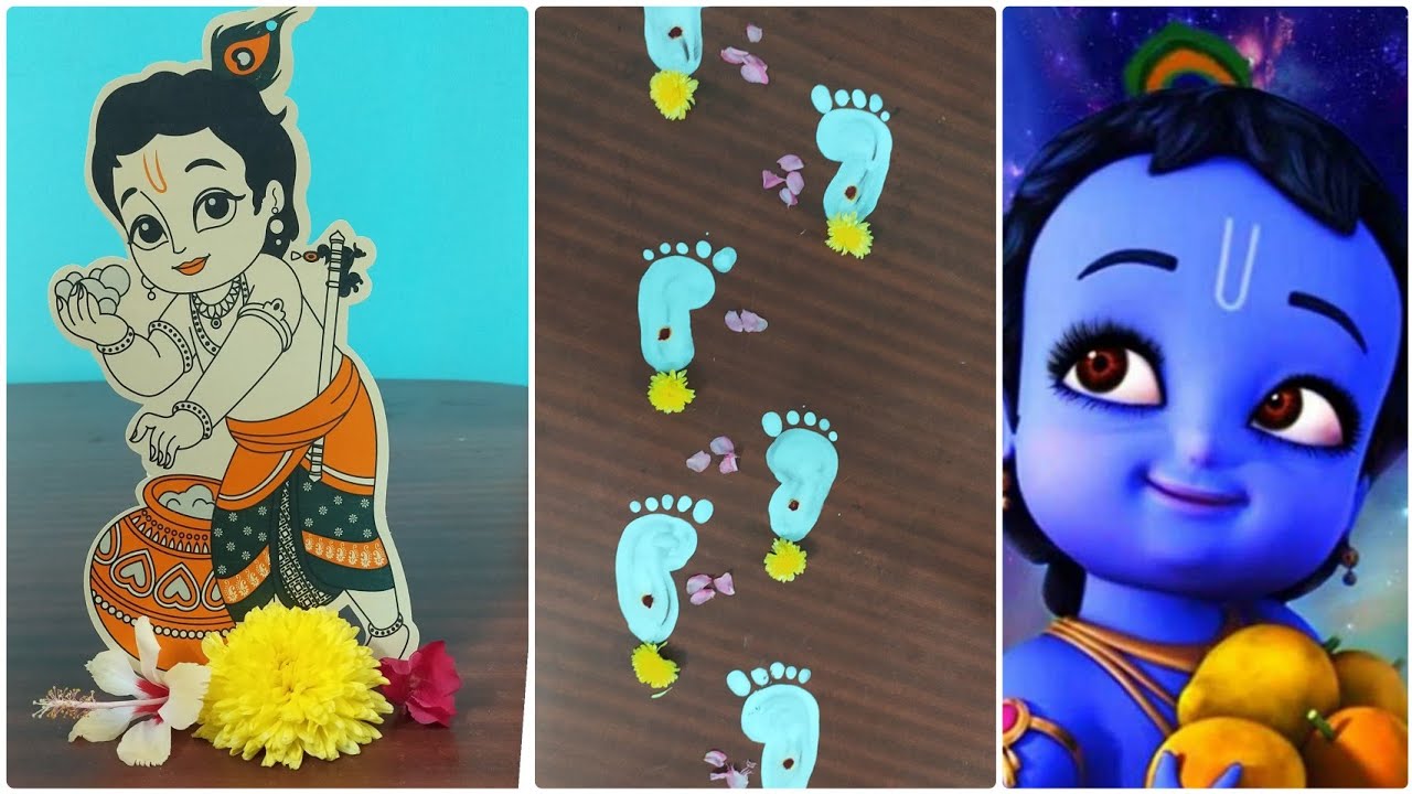 Krishnar paadham | krishna foot print | easy way of krishna foot | how ...