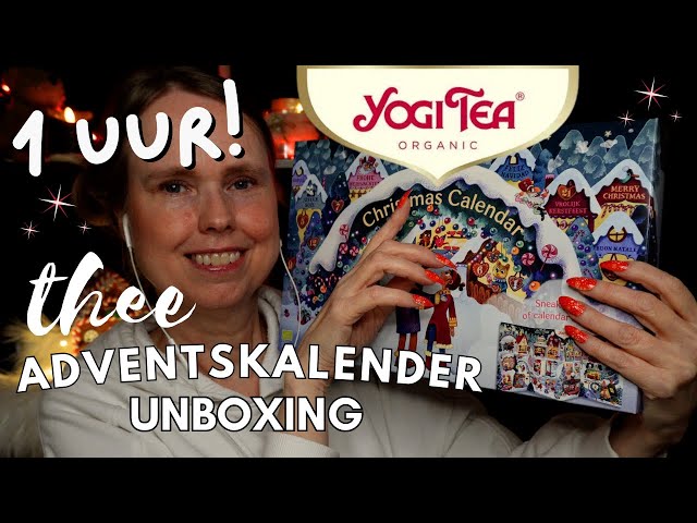 ASMR Yogi Tea Adventskalender Unboxing (1uur!) 🎄😋 | Thee, Lange Nagels, Fluisteren, Papier, Tapping😴