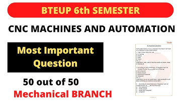 cnc machine and automation important questions | cnc machine and automation 6th semester | 2024 |