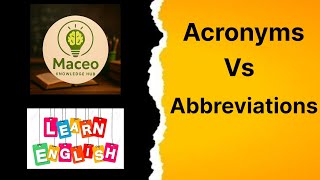 ACRONYMS Vs ABBREVIATIONS// EXPLANATION with examples