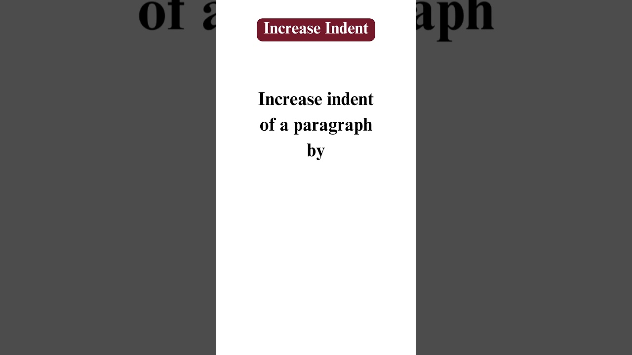 How to increase indent of paragraph in MS word? 