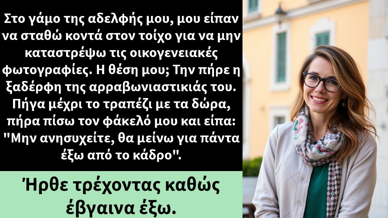 Στο γάμο της αδελφής μου, μου είπαν να σταθώ κοντά στον τοίχο για να μην καταστρέψω τις
