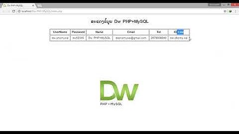 Example: Dreamweaver (PHP+MySQL) Basic