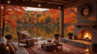 Cozy Lakeside Music Retreat 🍂 Cozy Cabin Coffee with Soft Piano & Fireplace Sounds for Relaxation screenshot 5