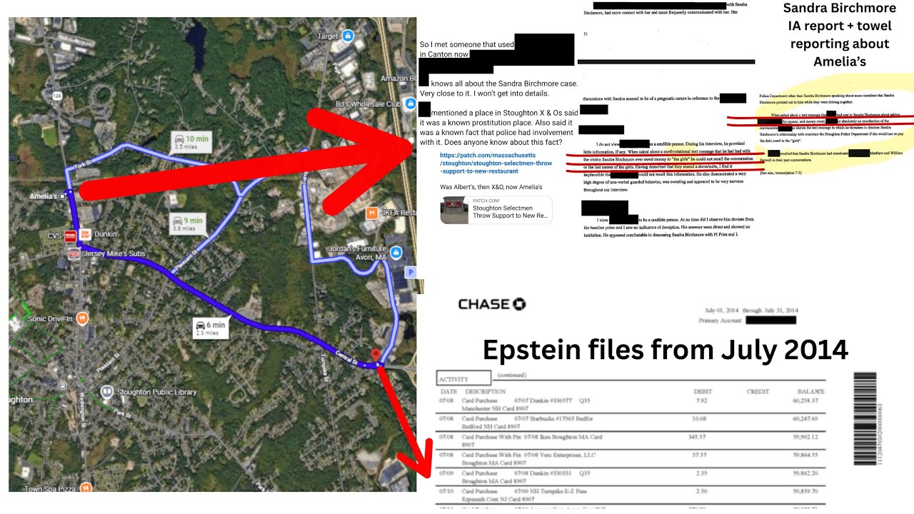 The Jeffrey Epstein + Canton + Stoughton + Sandra Birchmore Connection Part IV!