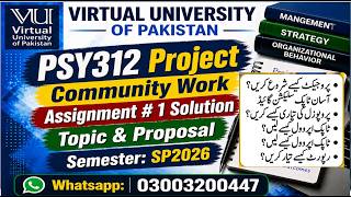 PSY312 Assignment 1 Solution 2026 PSY312 Proposal #psy312 || PSY312 Commuity Work Profile