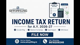 Income Tax Return Filing AY 2026-27