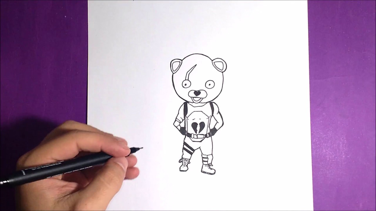 Como Desenhar O Urso Rosa Chibi Skin Fortnite Youtube - como desenhar