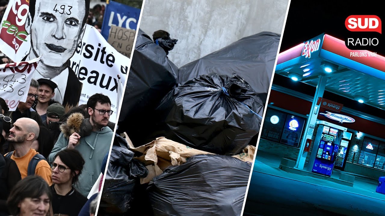 ⁣800 000 manifestants à Paris, les poubelles s’entassent et 15% des stations-service en souffrances