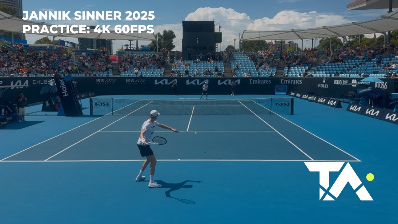 🟢 Witness Jannik Sinner's SCINTILLATING Court Level Practice: 4K 60FPS!