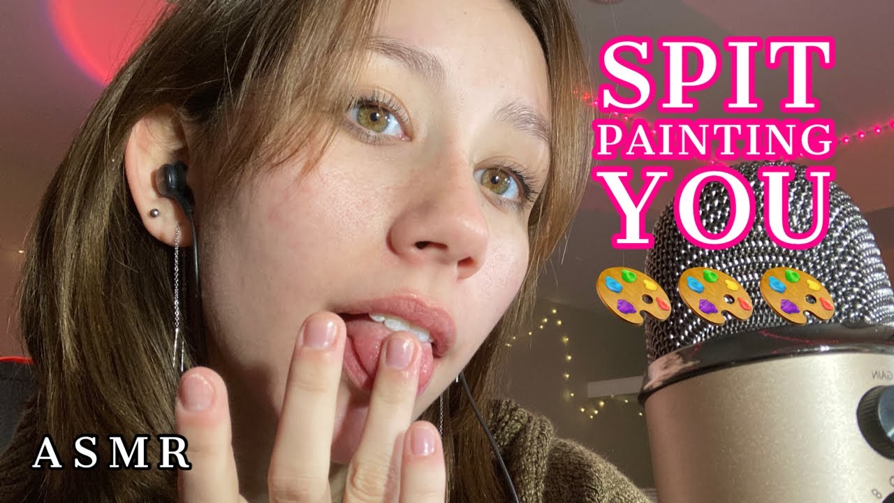 ASMR | slow(ish) spit painting! +mouth sounds +highly requested