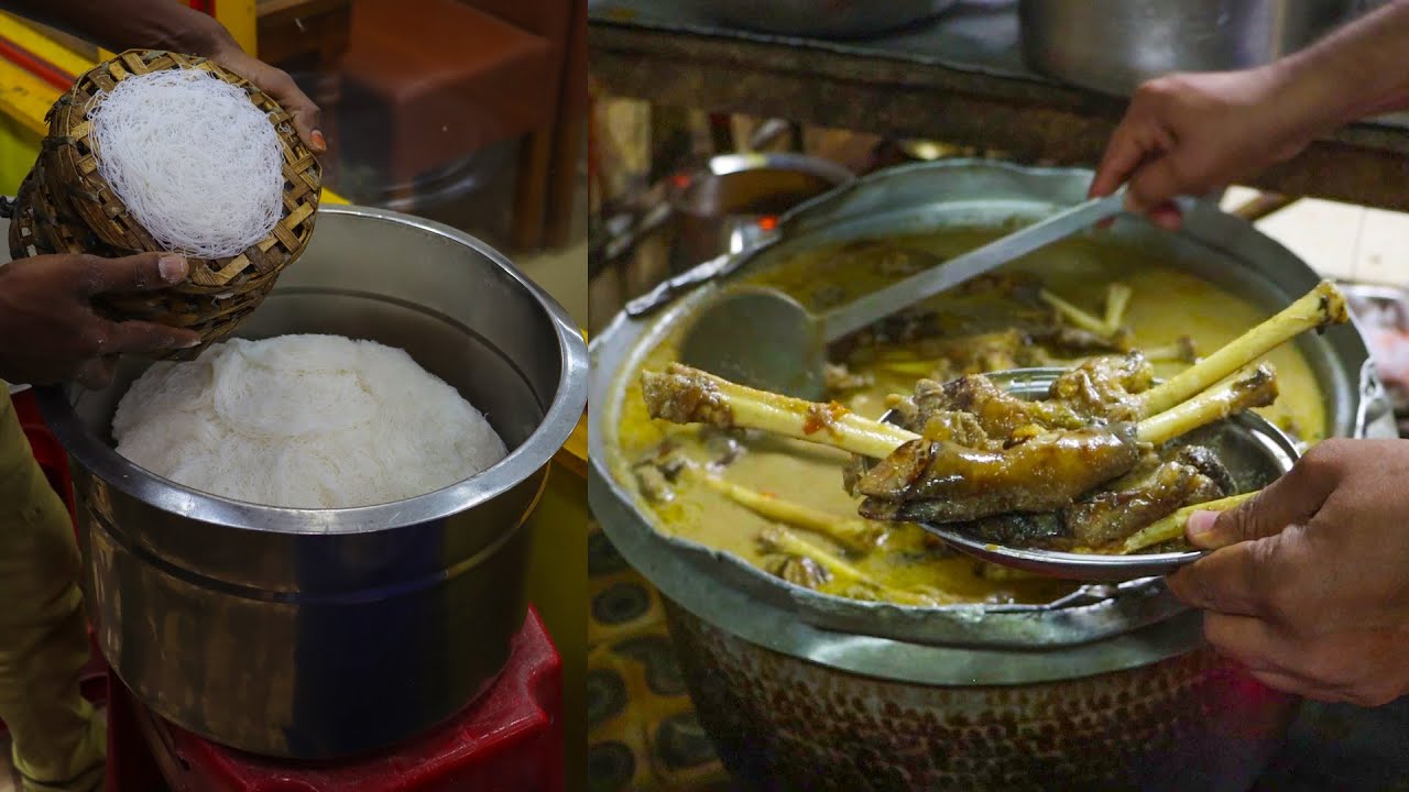 Idiyappam Kadai Thanjavur  - Aatu kaal Paya | Idiyappam Kothu - Mutton Paya - South Indian Food