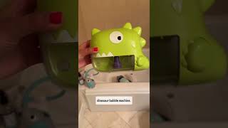 This dinosaur bubble machine was a hugeshit when giving my toddler a bath. Highly recommend!!