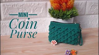 Mini Coin Purse Crochet Tutorial| Dompet koin rajut motif crocodile/sisik