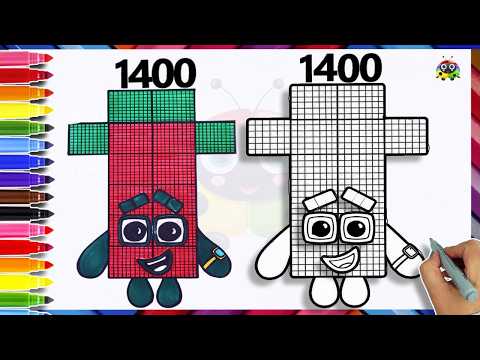 How To Draw NUMBERBLOCK 1400 Coloring For Kids | Learn To Draw 1400 Numberblocks Easy | ArtStart