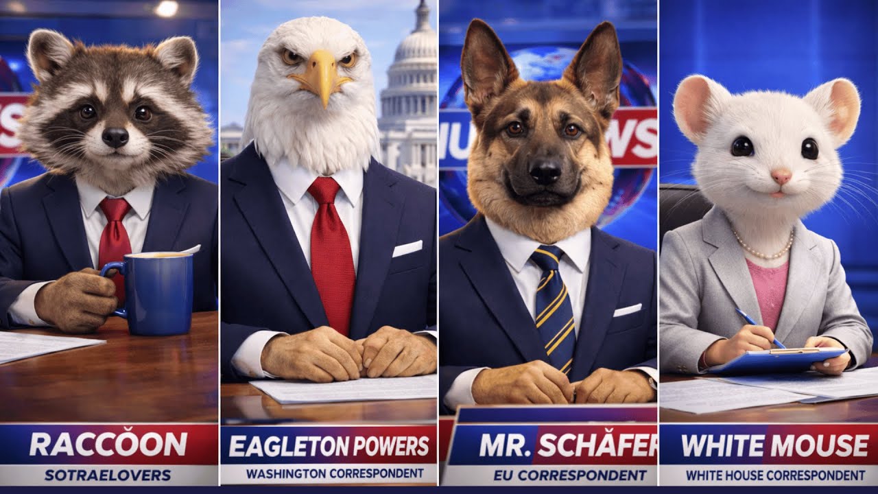 Satirical news, political satire, world news and human madness — observed by animals.