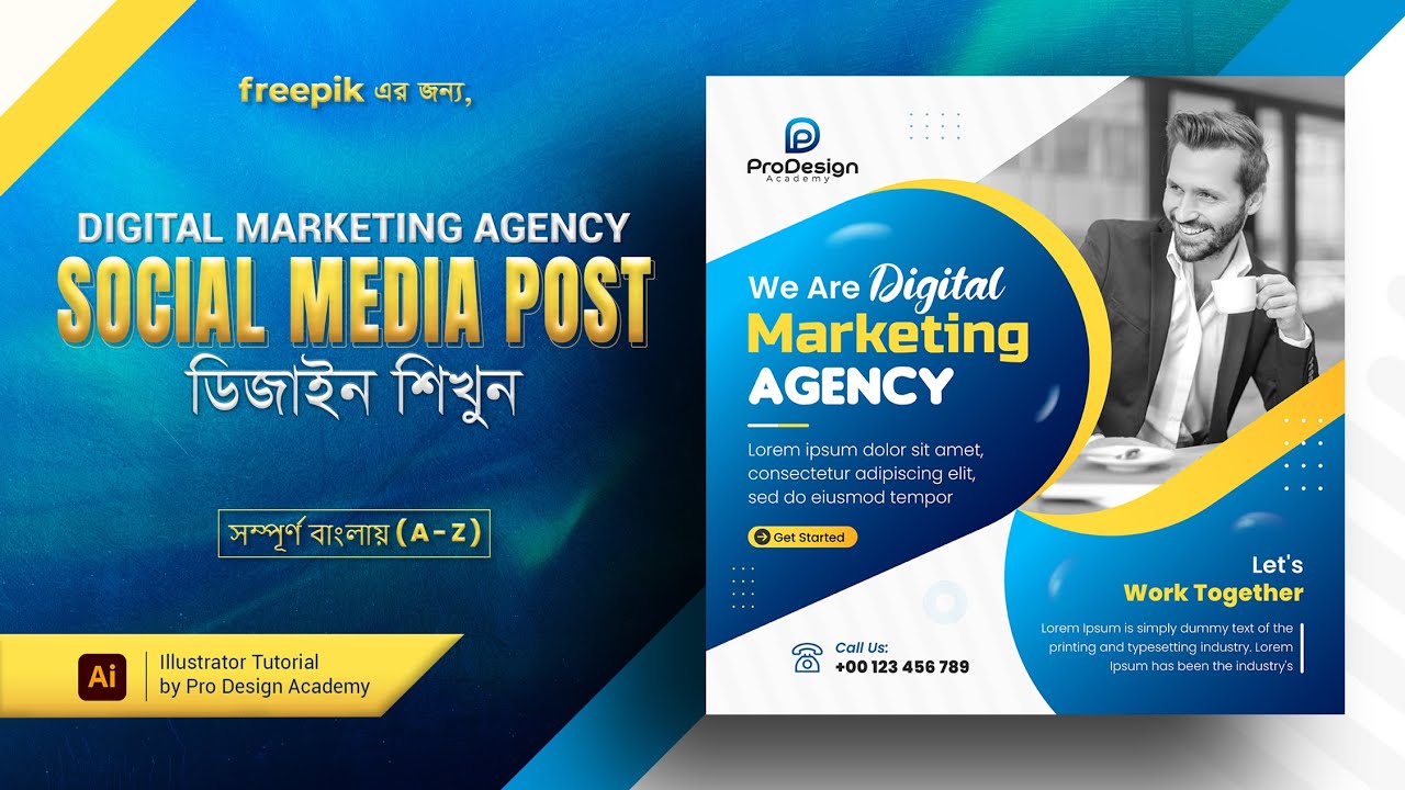 Sample Tutorial Post Image Social Media Post and Square Flyer Design Bangla Tutorial | Instagram ...