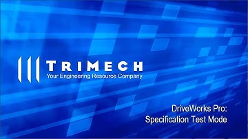 Video Tech Tip: DriveWorks Pro: Specification Test Mode