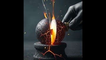 Satisfying Lava Stone Cut — Molten Core Revealed in Ultra HD | ASMR Visual Art #shortvideo #ai