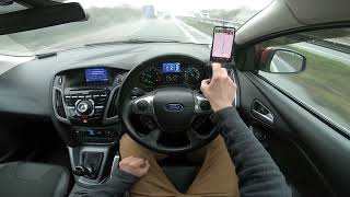 Focus Mk3 Cruising On A14 In A Rainy Day