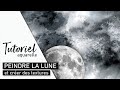 TUTO AQUARELLE Faire une Lune réaliste avec du sel pour créer des effets de texture