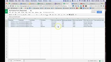 Google Forms: Manipulate Data in Spreadsheet View