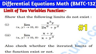 BMTC 132 IGNOU Math | Limit and Continuity of Two Variables | Double Limit Question