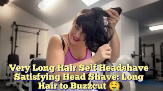 Satisfying Head Shave Long Hair To Buzzcut