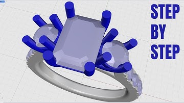 Building a 3 Stone Ring (Part 19): Creating the Emerald Cut Settings | Rhino for Beginners