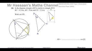 IGCSE (CAIE) 0580/02/SP/25 SP(a) Paper 2, Q17(b), Geometry, Similarity, Similar Triangles (Length)
