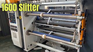 Slitting machine 1600width with friction shaft paper and film roll rewinding