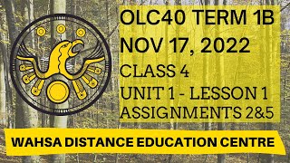 OLC4O Nov 17 2022 | Class 4 - Unit 1 - Lesson 1