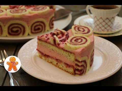 Видео рецепт Малиновый торт