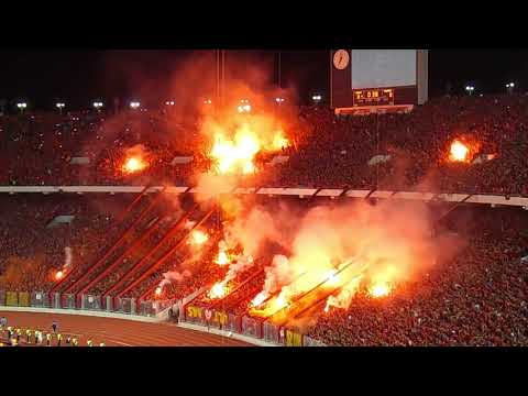 فيديو انفجار التراس الاهلي في بدايه مباره الاهلي والوداد فيديو جنوووووني
