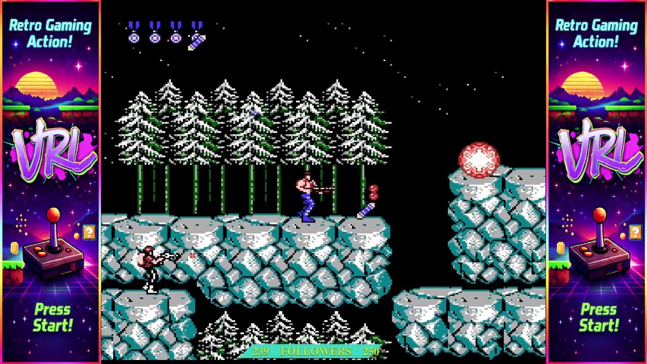 Contra NES No code/ No continues shortplay