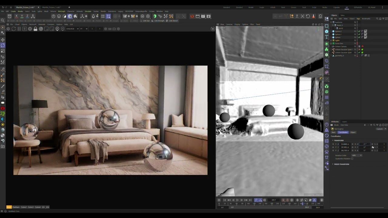 Relighting Workflows with OctaneRender and Marble by World Labs