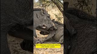 Mongoose Pulls Giant Ticks Off a Warthog's Belly! 😱🐗