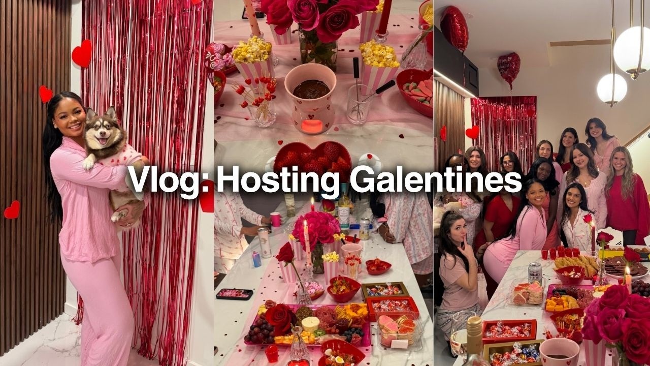 Weekend In My Life: Hosting My First Galentines! 🩷🌹💋 | Valentines Makeup & Decor + Cozy Night In