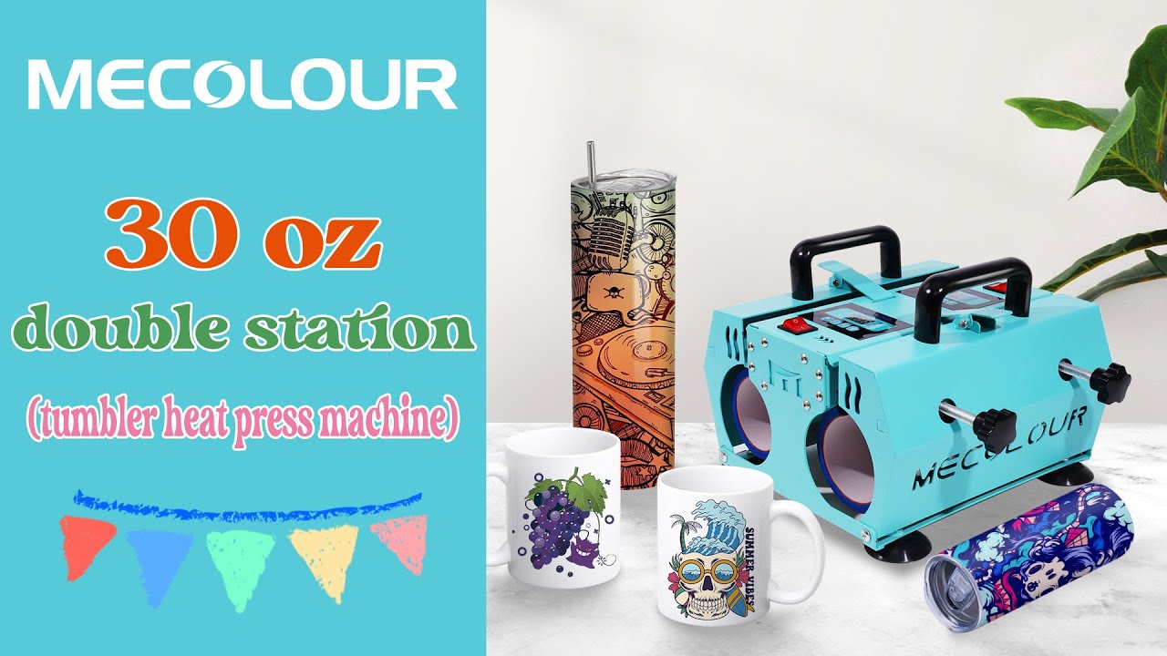 How to use mecolour double station tumbler heat press machine