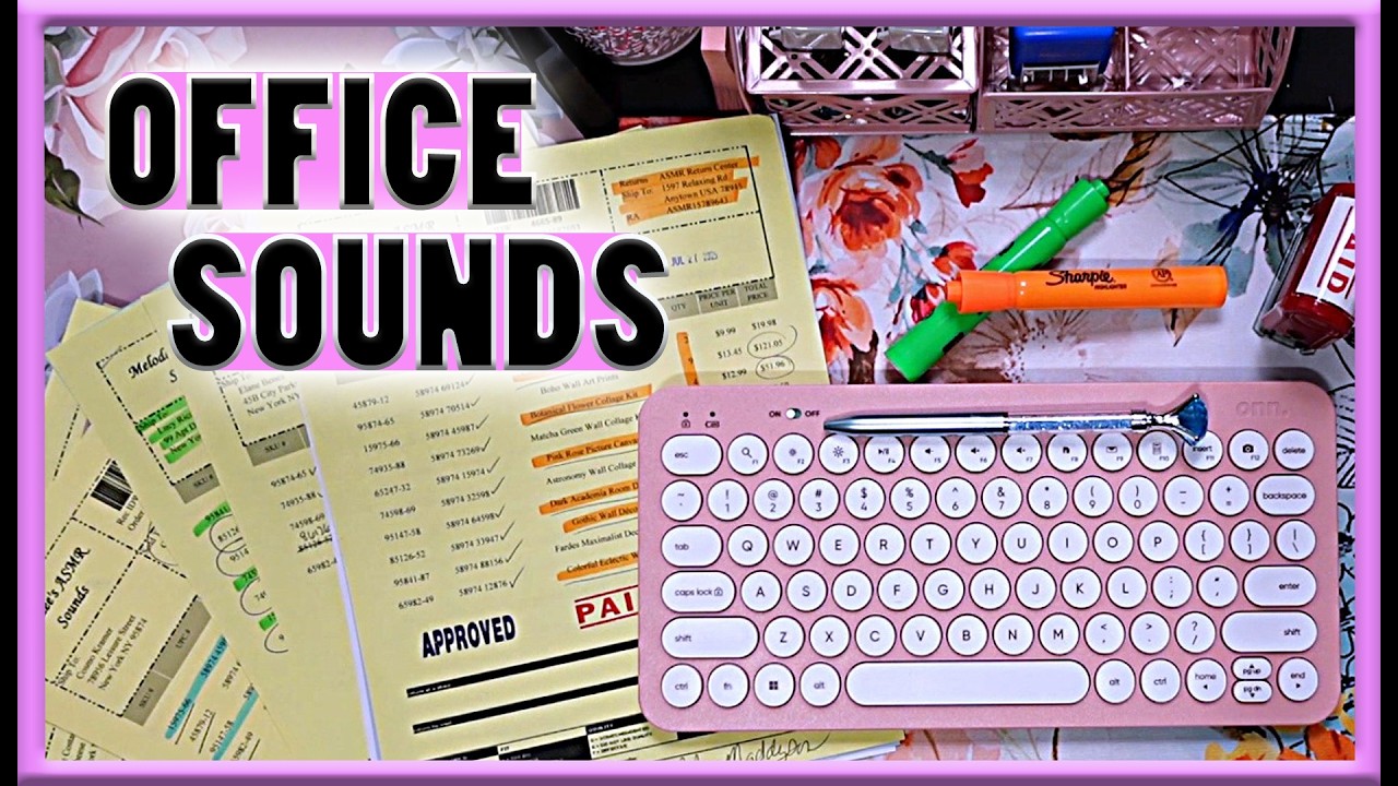 ASMR | Office Sounds | Paperwork | Typing | Stamping | Highlighting | Writing | No Talking