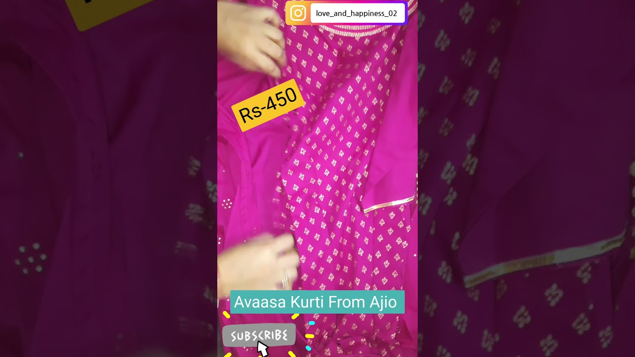 Avaasa Kurti from Ajio Only Rs-450/-  