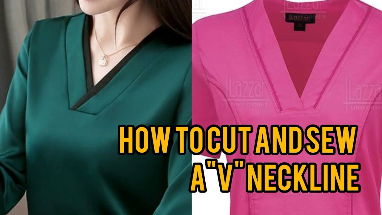 "V" neckline on point, easiest and fastest way to cut and sew a V