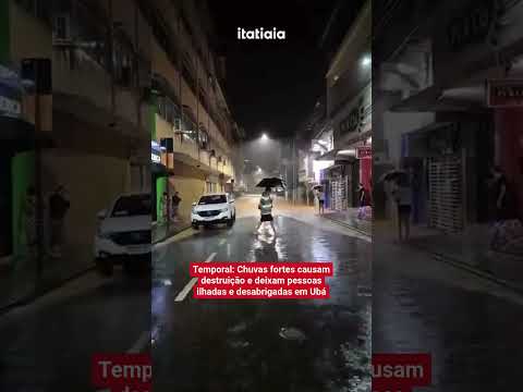 Video TEMPORAL: CHUVAS FORTES CAUSAM DESTRUIÇÃO E DEIXAM PESSOAS ILHADAS E DESABRIGADAS EM UBÁ