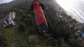 Flying hang gliding alone at Oceanside, Oregon  11/24/17